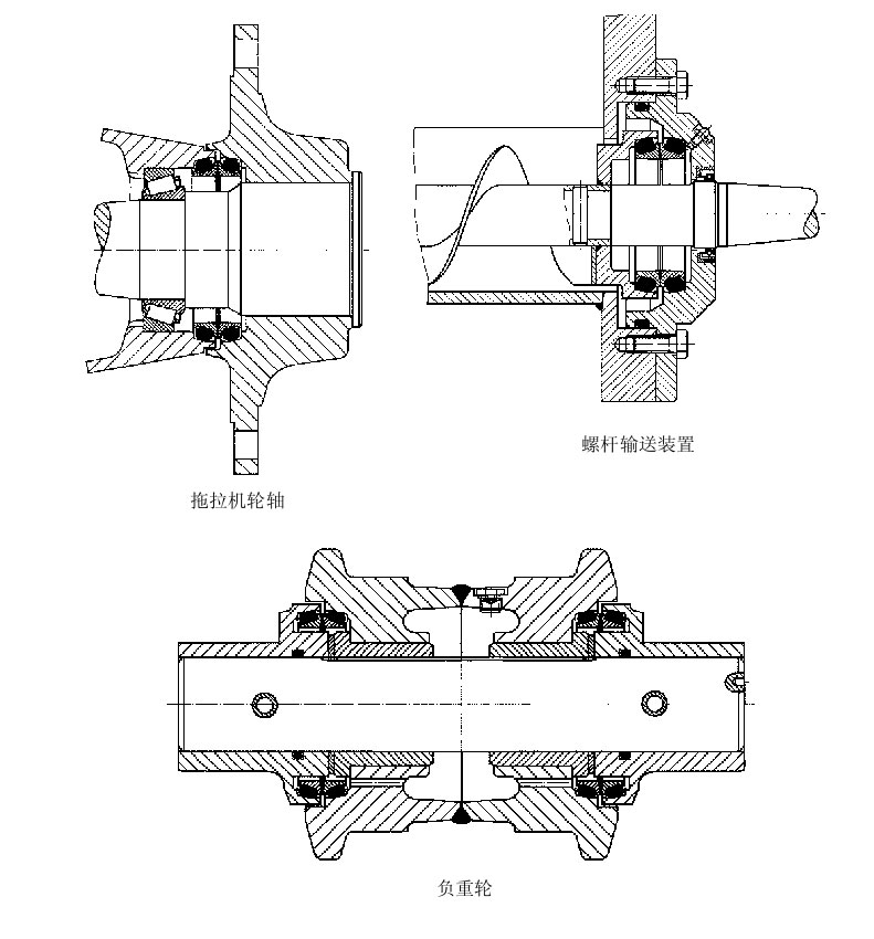 浮動油封的軸輪機(jī)械截面平面設(shè)計(jì)圖