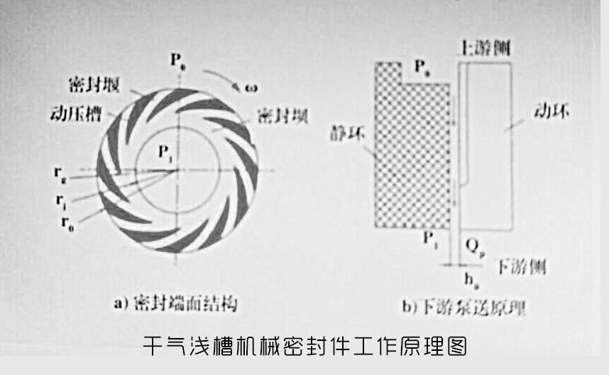 干氣淺槽機(jī)械密封件工作原理圖 干氣淺槽機(jī)械密封件工作原理圖