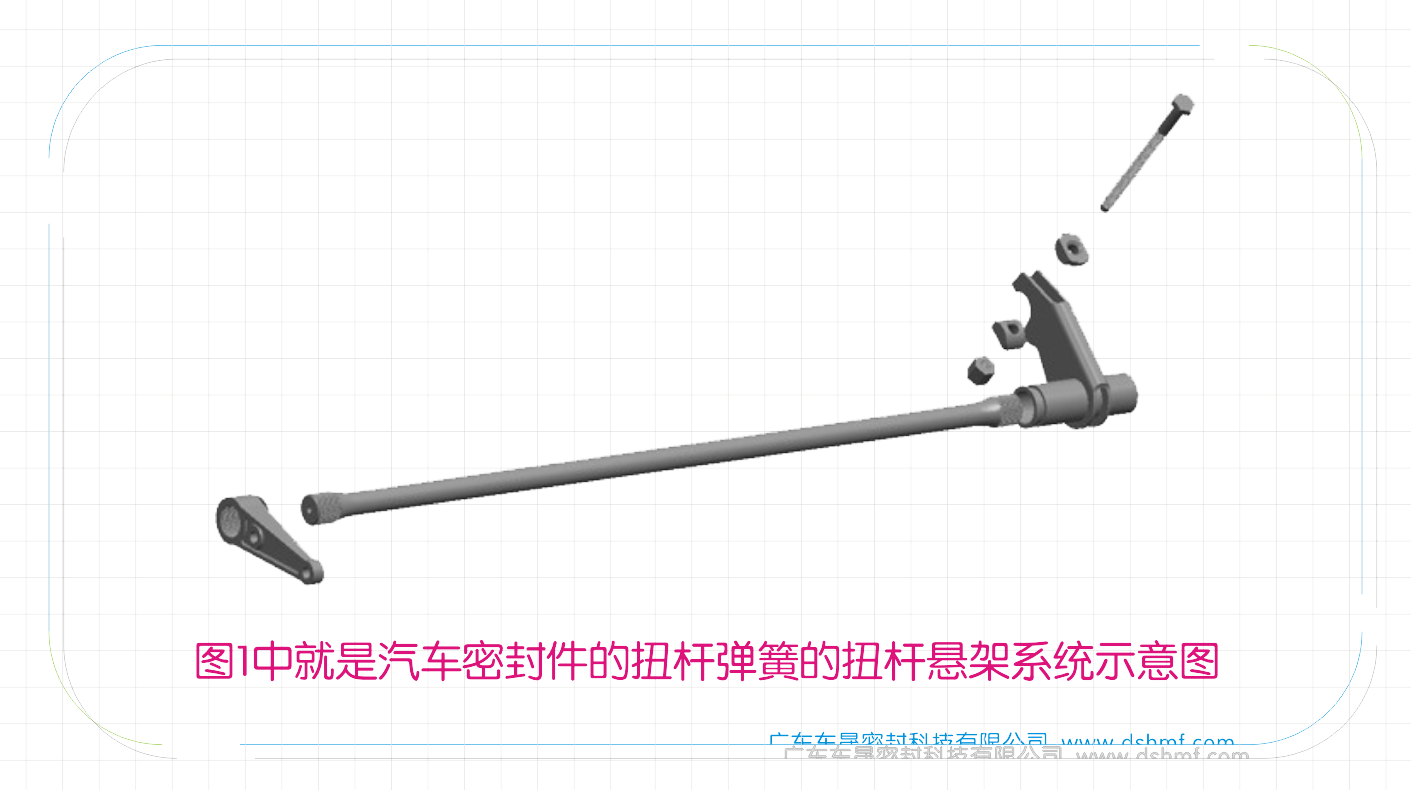 汽車密封圈的扭桿彈簧的扭桿懸架系統(tǒng)示意圖