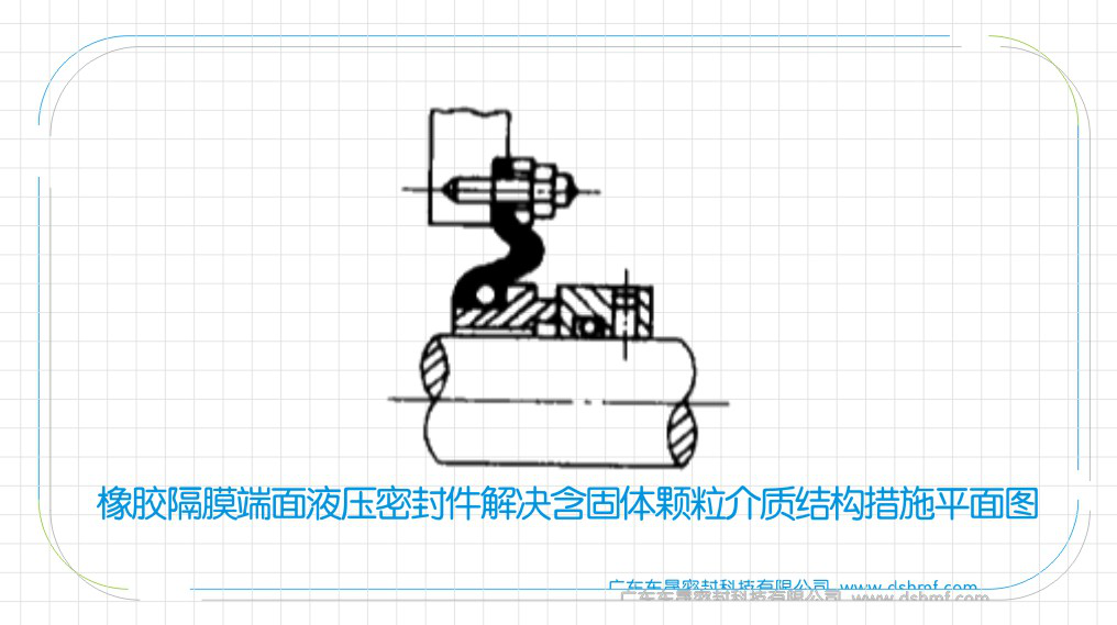 橡膠隔膜端面液壓密封圈解決含固體顆粒介質結構措施平面圖